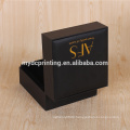 Leather Watch Jewelry Box Black Jewelry Box with Gold Foil